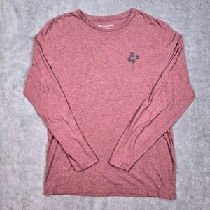 TravisMathew Long Sleeve T-Shirt Mens Medium Burgundy Good Palm Tree 1MV493